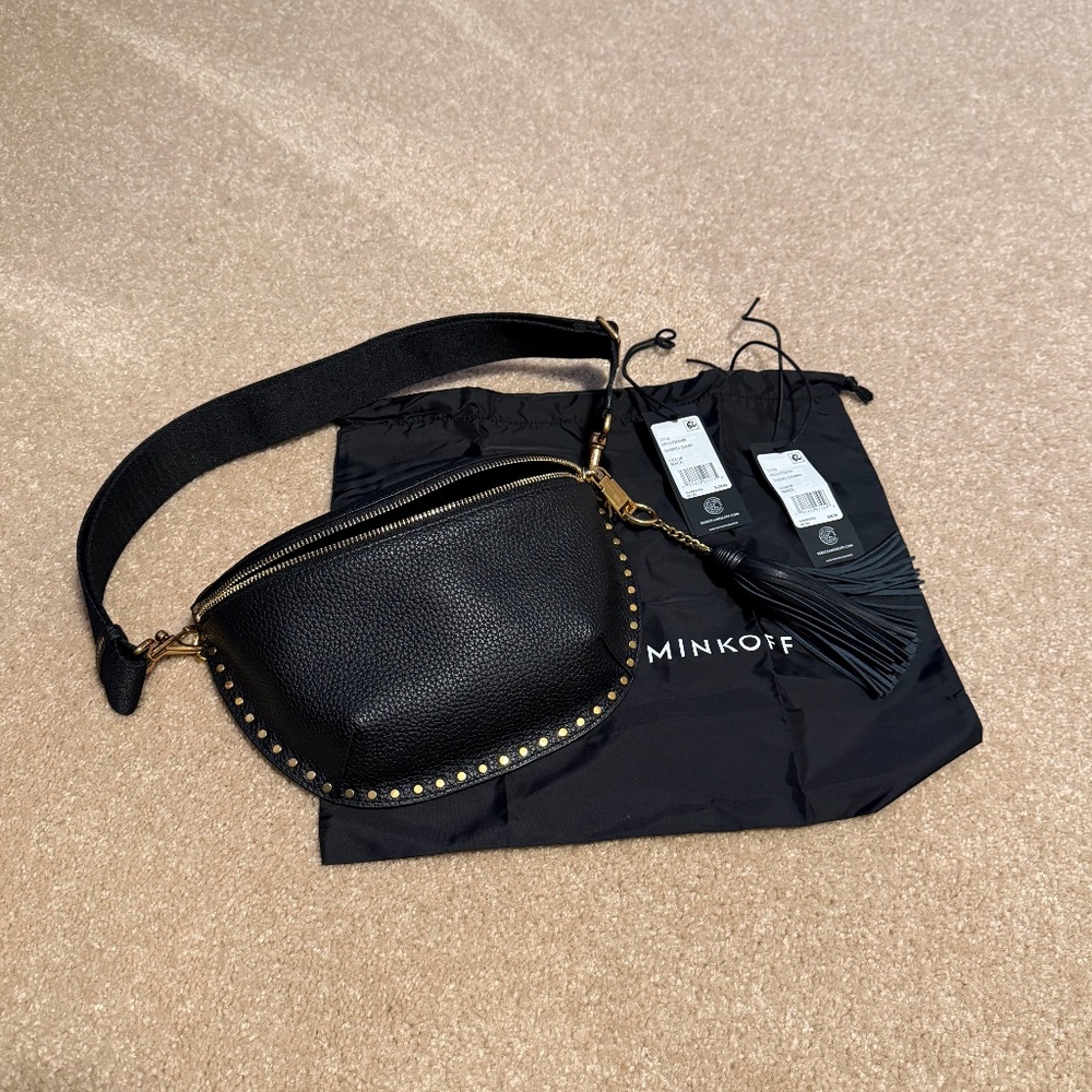 Rebecca Minkoff Darren Bowie Sling with tassel - Black with Gold trim
